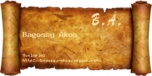 Bagossy Ákos névjegykártya